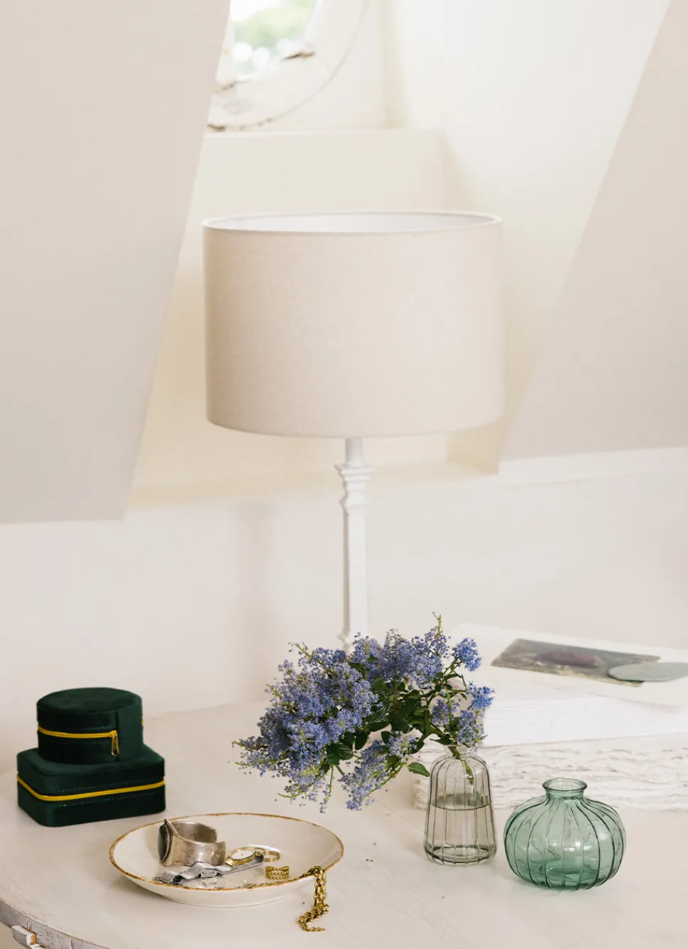 New Bouchara SOLIFLORE EN VERRE STRIÉ COLORÉ ARRONDI VERT