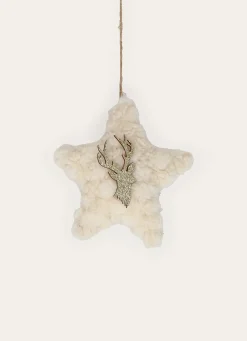 Outlet Bouchara SUSPENSION ÉTOILE EN FAUSSE FOURRURE ECRU
