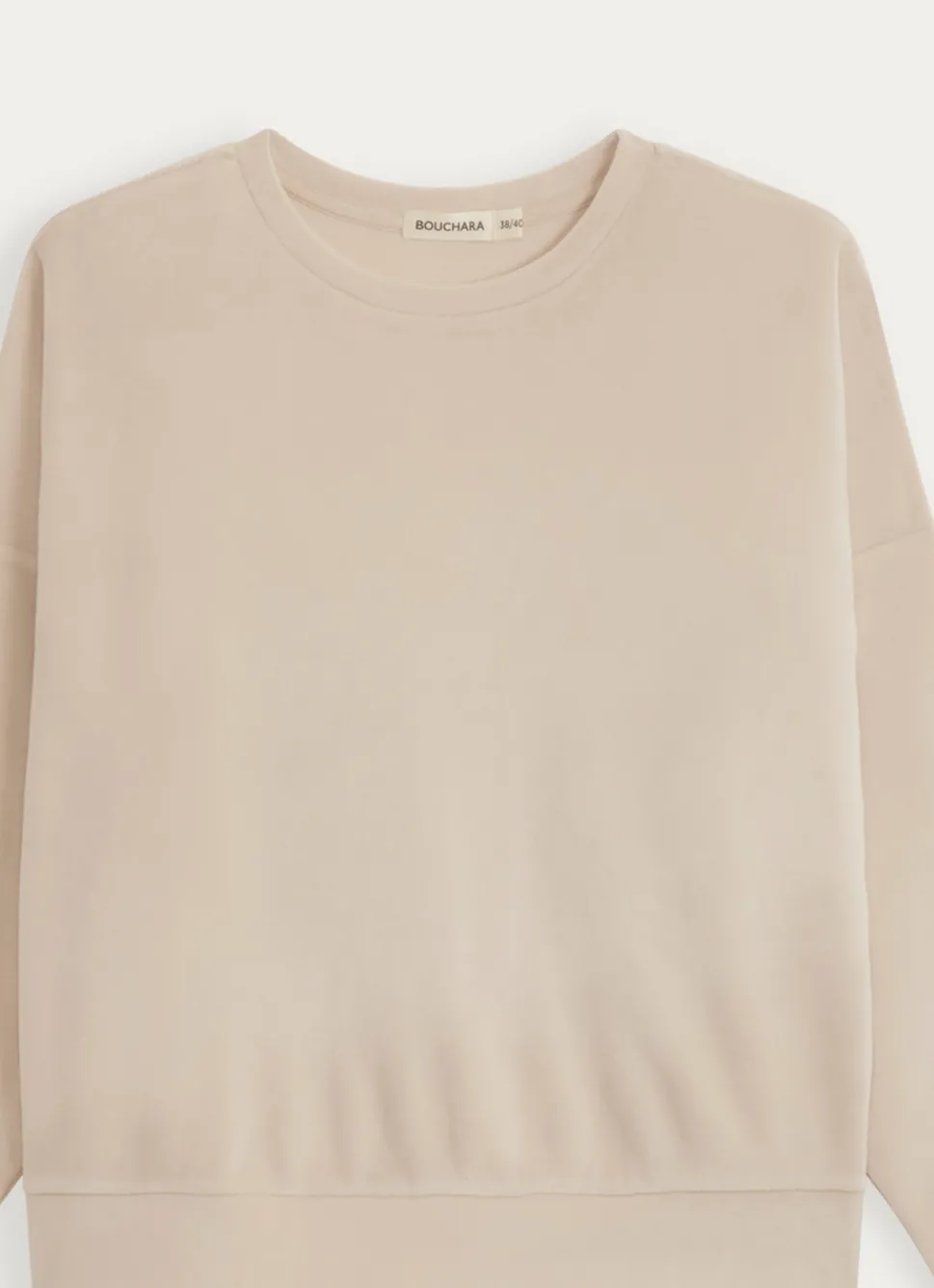 Discount Bouchara SWEATSHIRT EN VELOURS BEIGE