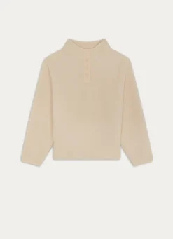 Sale Bouchara SWEAT-SHIRT SHERPA ET VELOURS CALOU ÉCRU