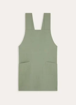 Clearance Bouchara TABLIER JAPONAIS UNI EN COTON ET LIN AMANDE