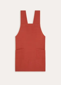 Bouchara TABLIER JAPONAIS UNI EN COTON ET LIN SIENNE