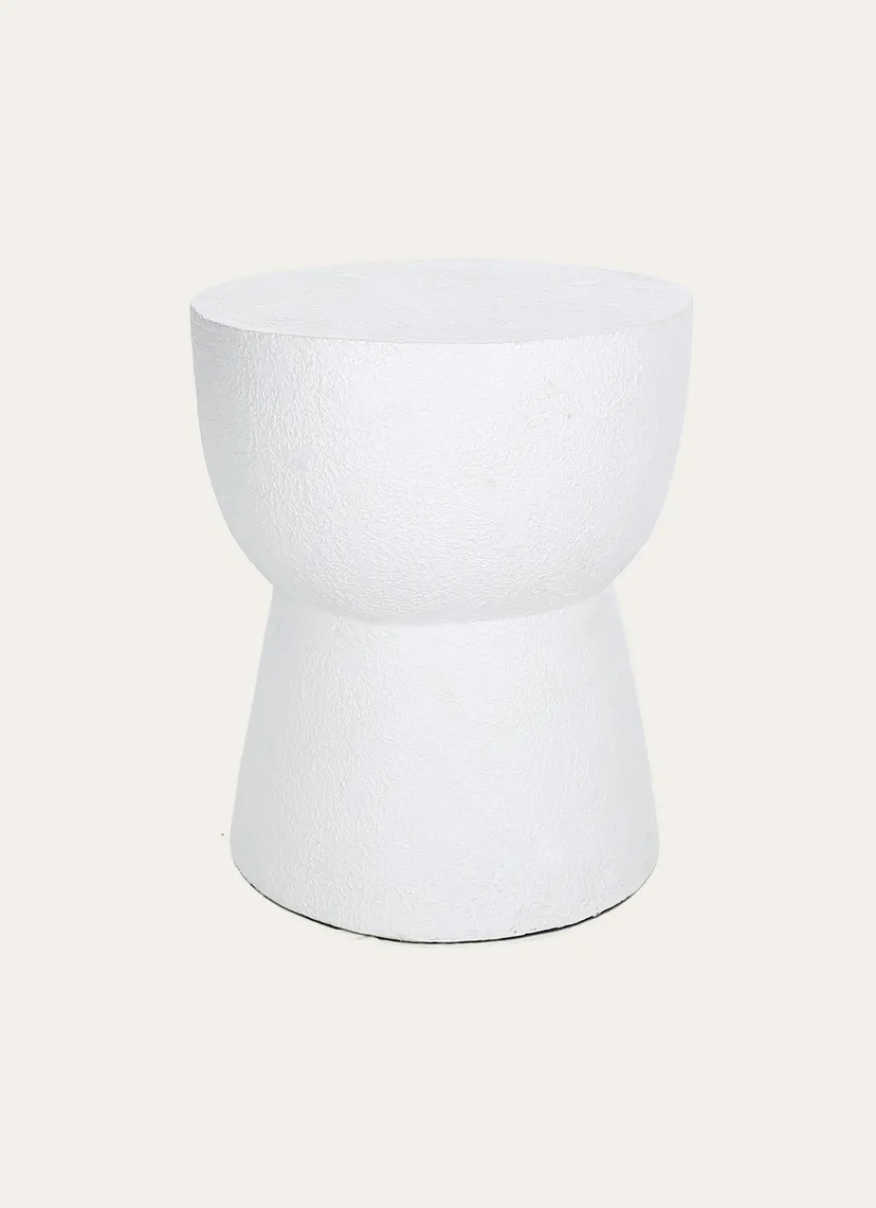 Outlet Bouchara TABOURET EFFET CRÉPIS FORME SABLIER BLANC