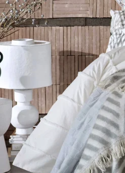 Outlet Bouchara TABOURET EFFET CRÉPIS FORME SABLIER BLANC