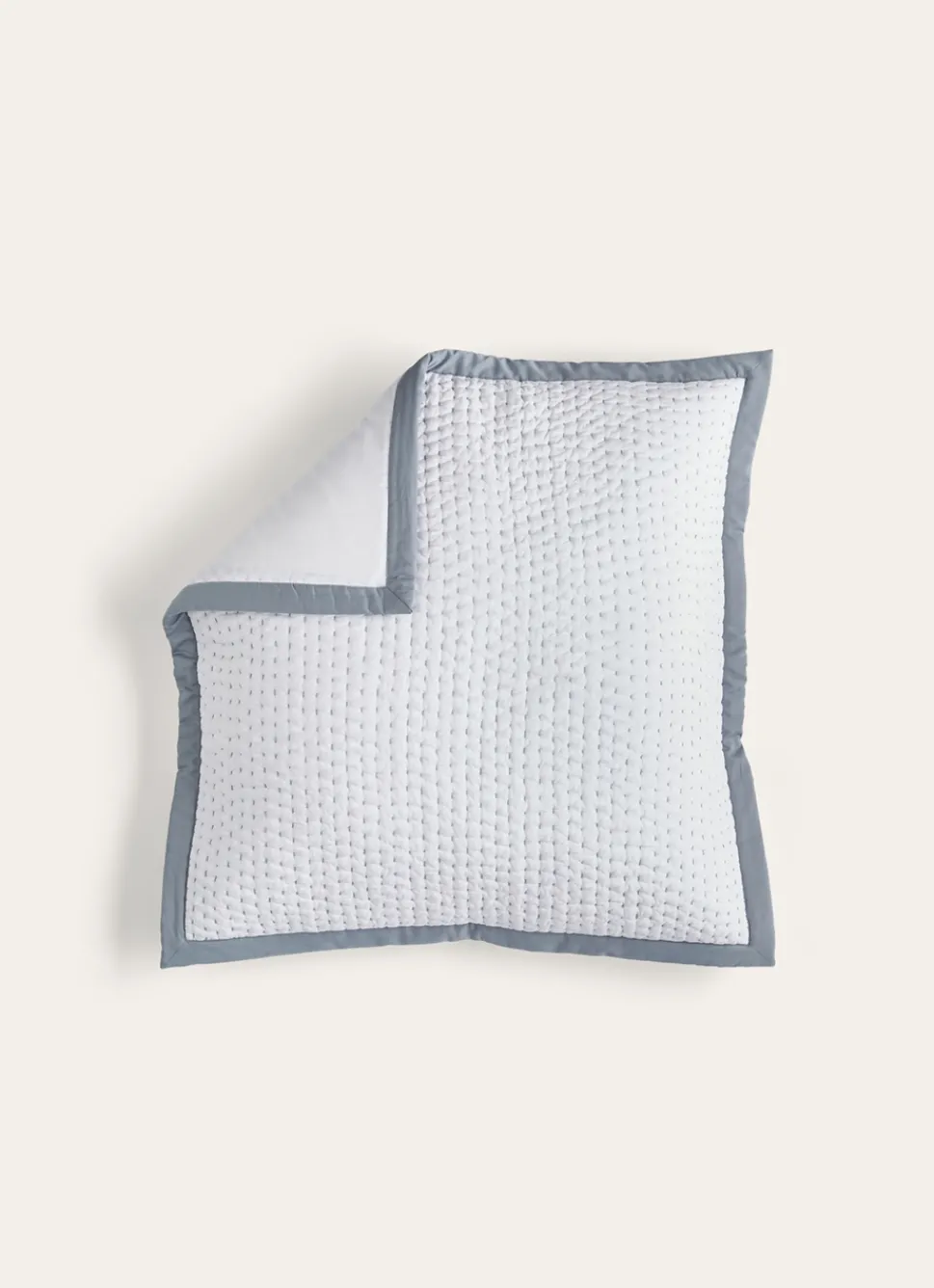 New Bouchara TAIE D'OREILLER ASSORTIE PIQUÉ DE COTON MATELASSÉ GRIS GLACIER