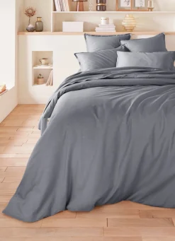 Online Bouchara TAIE D'OREILLER EN SATIN DE COTON UNI ARDOISE