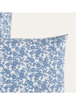 Clearance Bouchara TAIE D'OREILLER FLEURIE EN COTON BCI BLEU