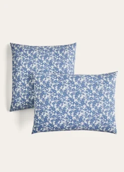 Clearance Bouchara TAIE D'OREILLER FLEURIE EN COTON BCI BLEU