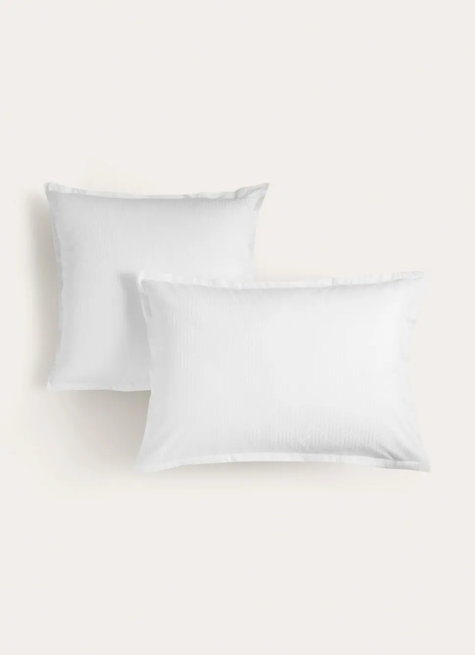 Online Bouchara TAIE D'OREILLER JACQUARD UNI MOTIF GÉOMÉTRIQUE LAIT