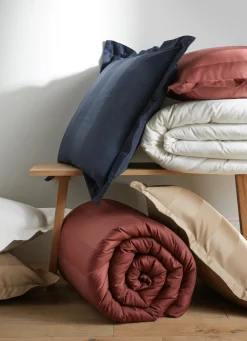 Online Bouchara TAIE D'OREILLER RAYÉE EN SATIN DE COTON IVOIRE