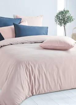 Clearance Bouchara TAIE D'OREILLER UNIE EN COTON LAVÉ BIO ROSE CLAIR