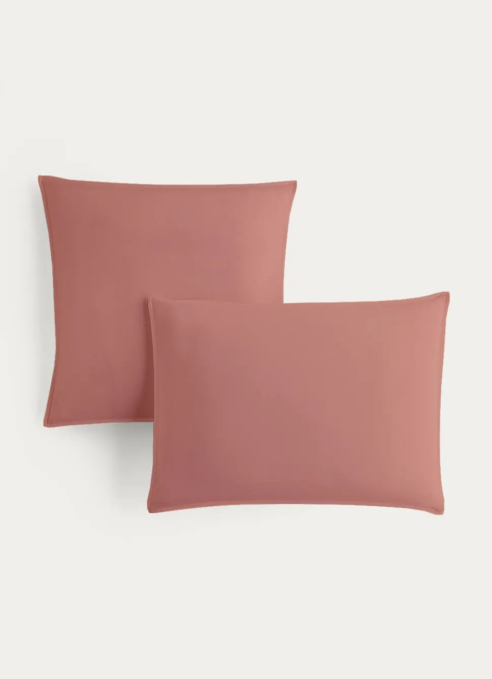 New Bouchara TAIE D'OREILLER UNIE EN COTON LAVÉ BIO ROSE