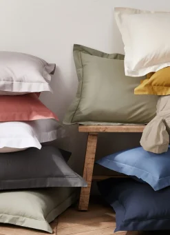 Online Bouchara TAIE D'OREILLER UNIE EN COTON VERT TENDRE