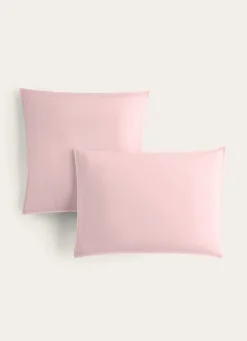 Clearance Bouchara TAIE D'OREILLER UNIE EN COTON LAVÉ BIO ROSE PÂLE