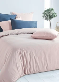 Clearance Bouchara TAIE D'OREILLER UNIE EN COTON LAVÉ BIO ROSE PÂLE