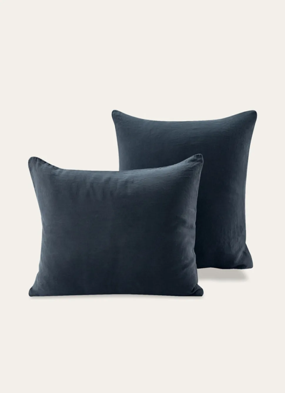 Bouchara TAIE D'OREILLER UNIE EN LIN LAVÉ 165GR CHARBON