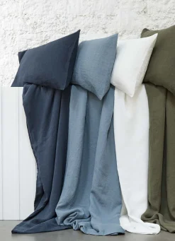 Sale Bouchara TAIE D'OREILLER UNIE EN LIN LAVÉ 165GR KAKI