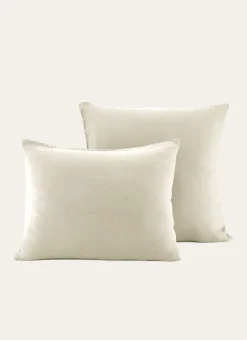 New Bouchara TAIE D'OREILLER UNIE EN LIN LAVÉ 165GR ARGILE