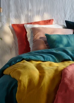 Sale Bouchara TAIE D'OREILLER UNIE EN LIN LAVÉ 165GR BLANC