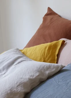 Hot Bouchara TAIE D'OREILLER UNIE EN LIN LAVÉ 165GR ARGILE