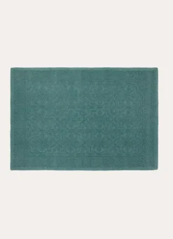 Outlet Bouchara TAPIS DE BAIN JACQUARD UNI ANTIDÉRAPANT ÉMERAUDE