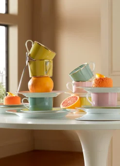 Clearance Bouchara TASSE AVEC SOUCOUPE EN PORCELAINE COLORÉE TILLEUL