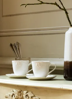 Hot Bouchara TASSE ET SOUCOUPE EN PORCELAINE ROYAL BLANC