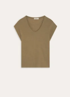 Best Bouchara TEE-SHIRT COL V EN LIN MÉLANGÉ vert