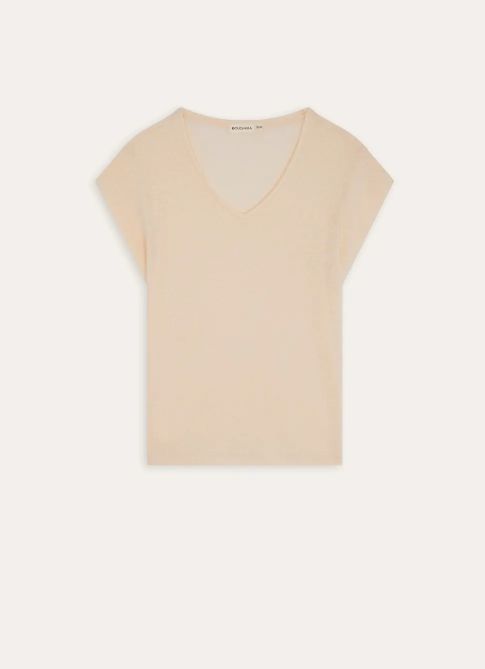 Clearance Bouchara TEE-SHIRT COL V EN LIN MÉLANGÉ ECRU