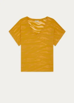 Best Bouchara TEE-SHIRT MANCHES COURTES À ENCOLURE V EN COTON JAUNE CURRY