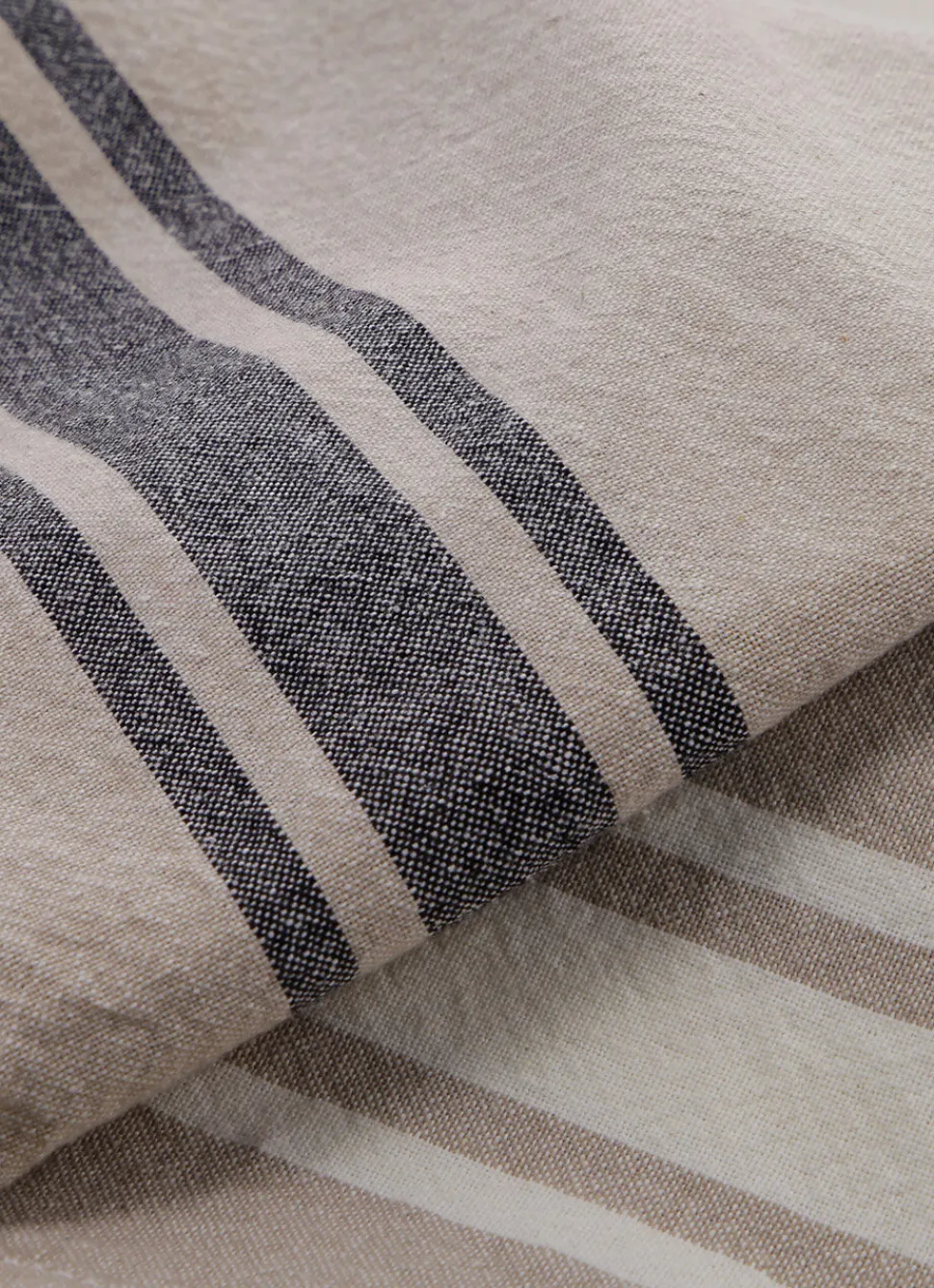 Sale Bouchara TORCHON À RAYURES LIN/NOIR