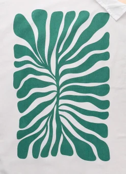 Bouchara TORCHON EN COTON IMPRIMÉ VÉGÉTAL COVE ÉMERAUDE