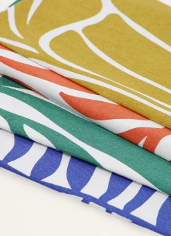 Sale Bouchara TORCHON EN COTON IMPRIMÉ VÉGÉTAL CORA PAPRIKA