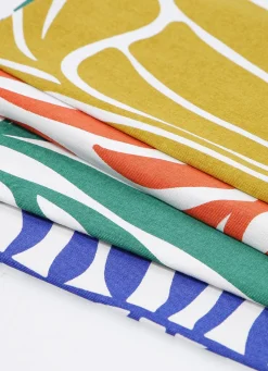 Outlet Bouchara TORCHON EN COTON IMPRIMÉ VÉGÉTAL COMO MOUTARDE