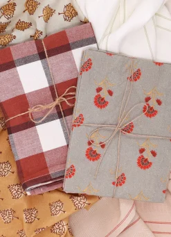 Outlet Bouchara TORCHON EN COTON TEXTURÉ AVEC RAYURES vert