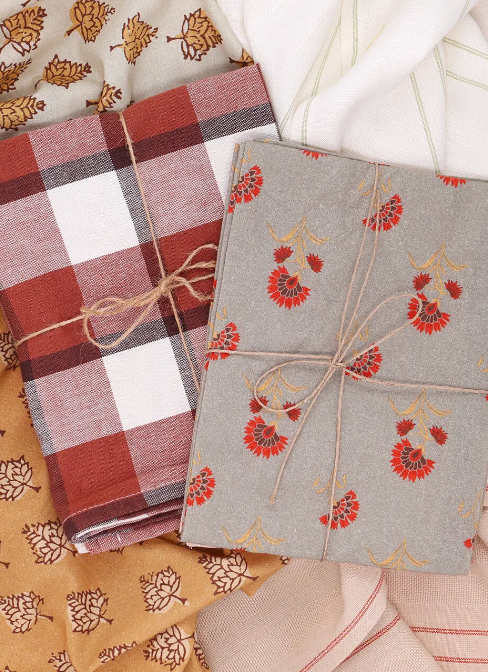 Outlet Bouchara TORCHON EN COTON TEXTURÉ AVEC RAYURES vert