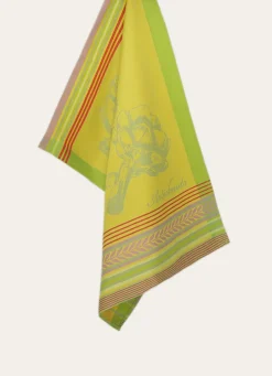 Outlet Bouchara TORCHON EN JACQUARD MOTIF ARTICHAUT vert