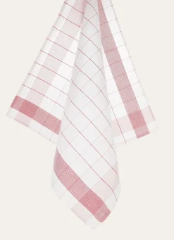 Outlet Bouchara TORCHON EN TOILE MÉTIS rouge