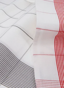 Outlet Bouchara TORCHON EN TOILE MÉTIS rouge