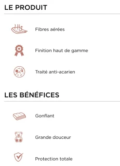 Clearance Bouchara TRAVERSIN DORMOFIL ANTI-ACARIEN MOELLEUX 1350GR ECRU