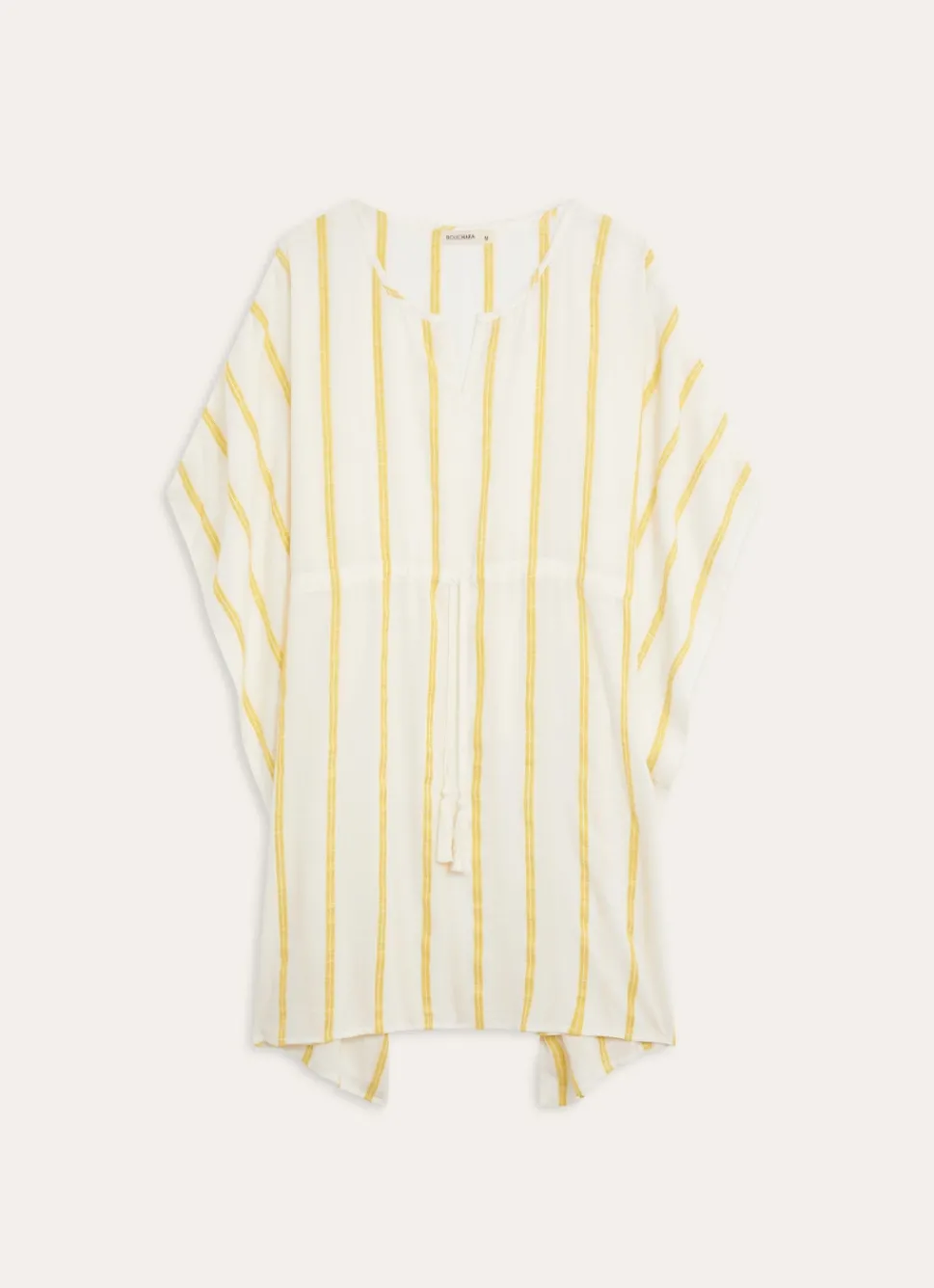 Online Bouchara TUNIQUE FORME AMPLE À RAYURE BRODÉE JAUNE