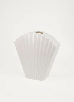 Outlet Bouchara VASE COQUILLAGE EN CÉRAMIQUE BLANC BRILLANT