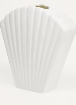Outlet Bouchara VASE COQUILLAGE EN CÉRAMIQUE BLANC BRILLANT