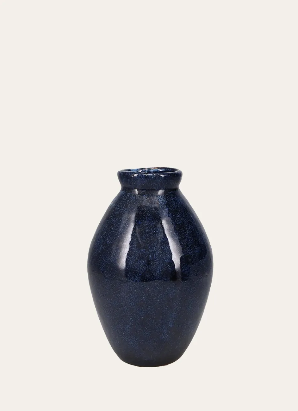 Hot Bouchara VASE EMAILLÉ FORME BOMBE BLEU
