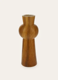 Clearance Bouchara VASE EN CÉRAMIQUE IMITATION BOIS MARRON