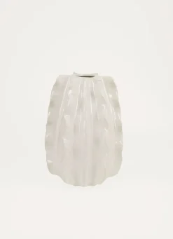 Discount Bouchara VASE EN CÉRAMIQUE SCULTÉE BLANC
