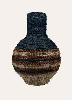 Best Bouchara VASE EN FIBRES NATURELLES OBÉLIX BEIGE / OCRE / BLEU