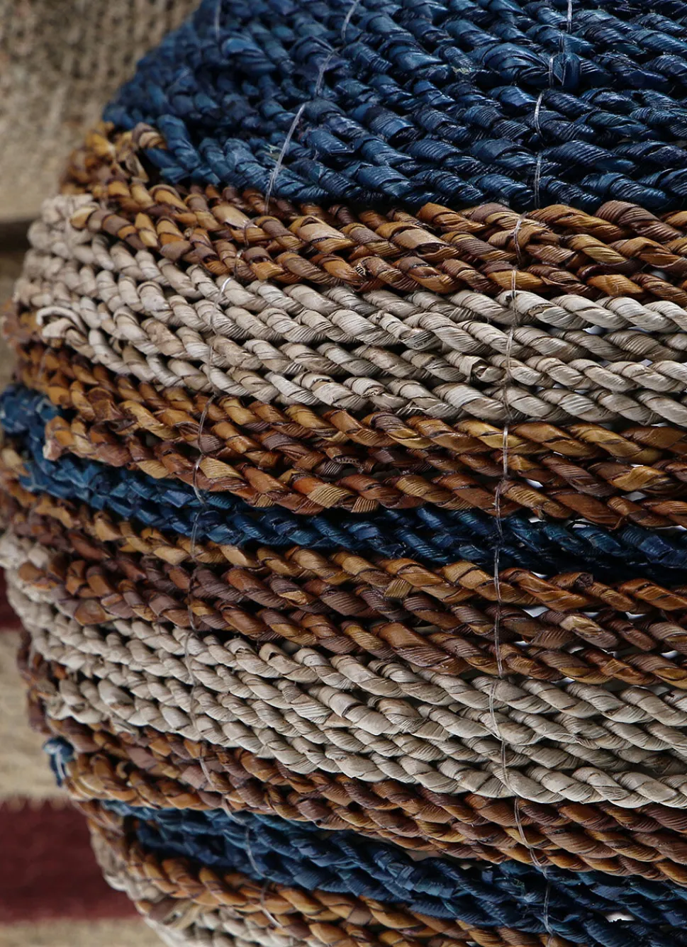 Best Bouchara VASE EN FIBRES NATURELLES OBÉLIX BEIGE / OCRE / BLEU