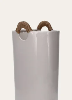 Discount Bouchara VASE EN GRÈS BRILLANT BLANC