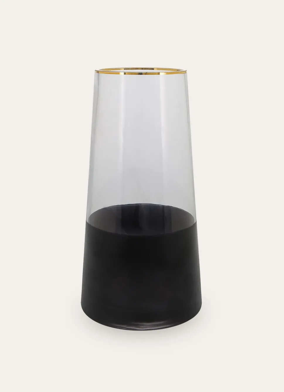 Discount Bouchara VASE EN VERRE BICOLORE AVEC LISERET DORÉ TRANSPARENT/NOIR
